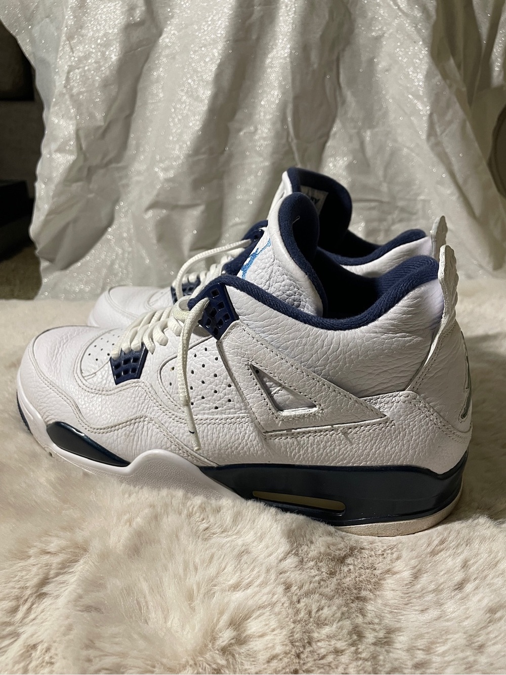 Air Jordan 4 Retro Columbia Legend Blue Size 10 Men’s Sneakers With Original Box - Picture 7 of 7